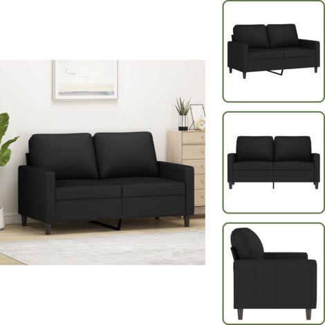Sofá moderno - vidaXL Sofá de 2 plazas terciopelo negro 120 cm - Sofá de cuero