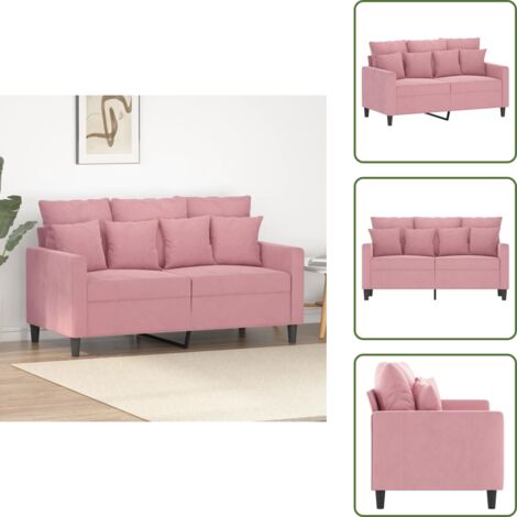 Sofá moderno - vidaXL Sofá de 2 plazas terciopelo rosa 120 cm - Sofá cómodo