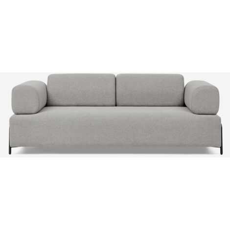 Sofa modular 3-Sitzer modernes Design mit Beistelltischen Diadema - Hellgrau