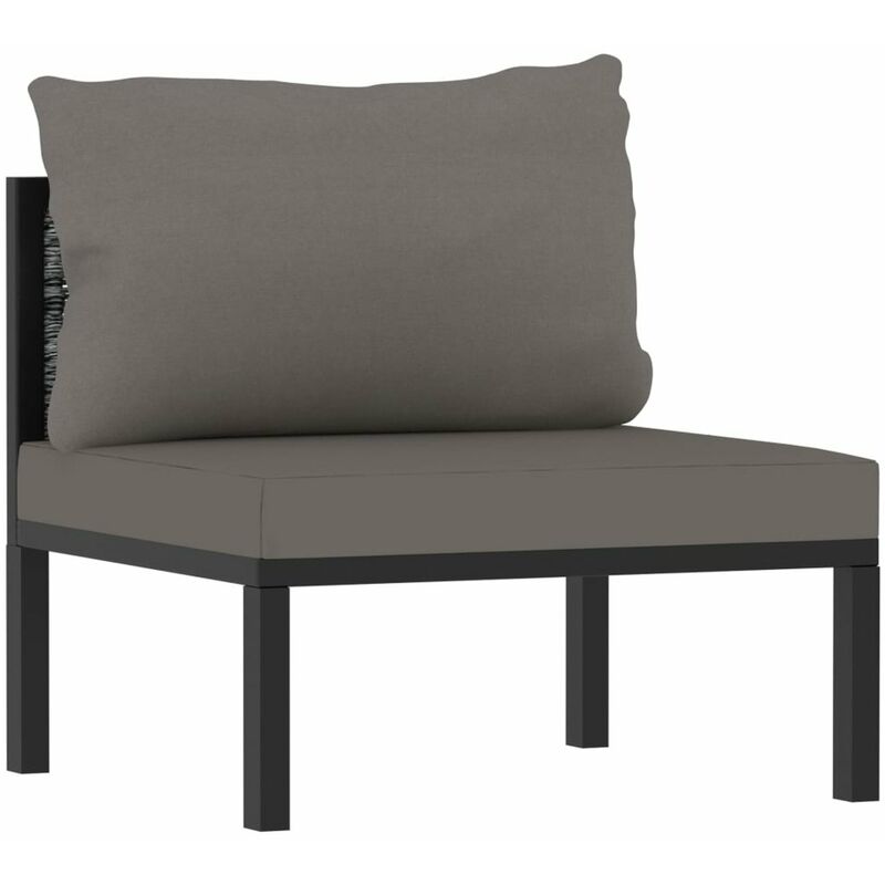 

Happyshopping - Sofa modular central con cojin ratan sintetico gris antracita