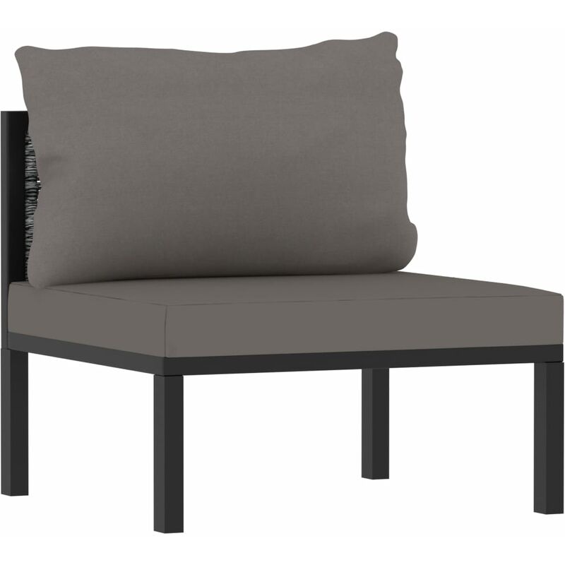 

Sofá modular central con cojín ratán sintético gris antracita