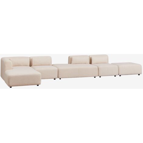 Sofá modular chaise longue esquinero izquierdo de 4 piezas con diván y puff Fogler SKLUM             