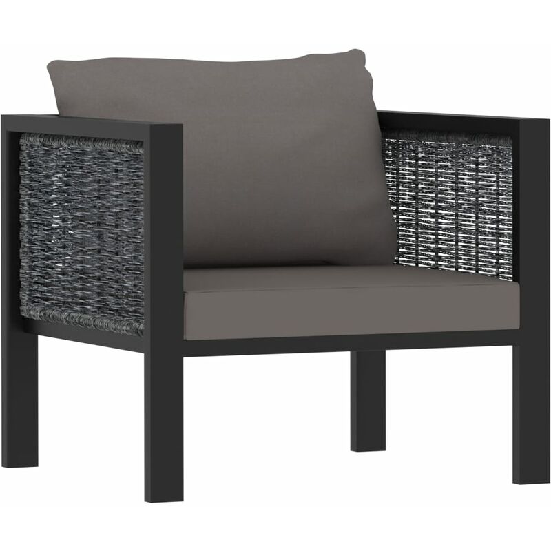 

Sofá modular con cojín ratán sintético gris antracita