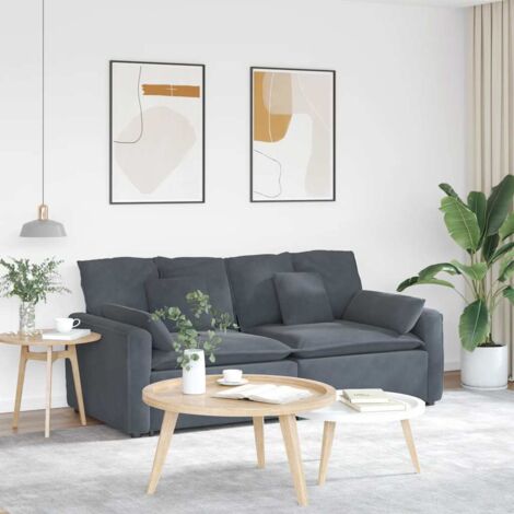 Sofá modular con cojines gris oscuro vidaXL