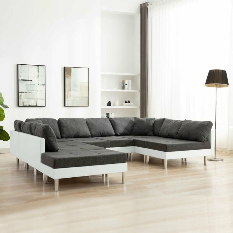 

Sofa modular de cuero sintetico blanco