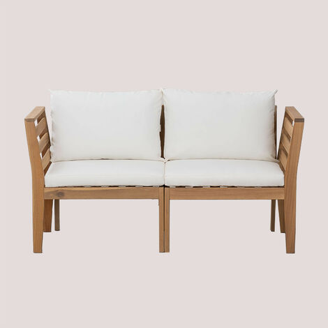 Sofá modular de jardín de 2 piezas con reposabrazos en madera de acacia Filips SKLUM             