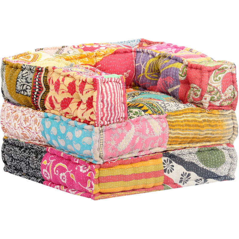 

vidaXL Puf modular de tela patchwork - Multicolor