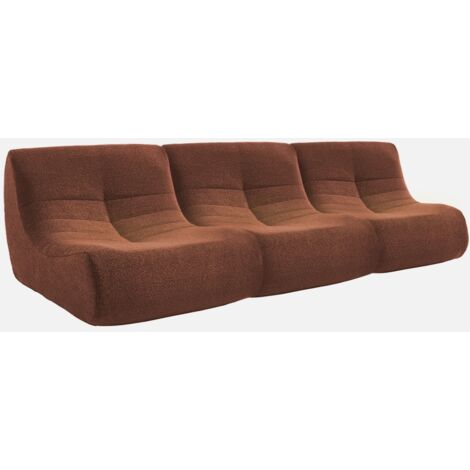 Sofá modular en borreguito texturizado, 3 plazas