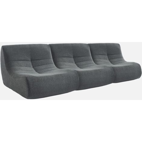 Sofá modular en borreguito texturizado, 3 plazas