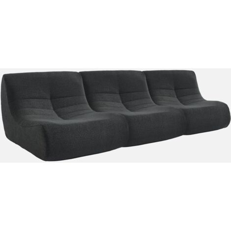 Sofá modular en borreguito texturizado, 3 plazas