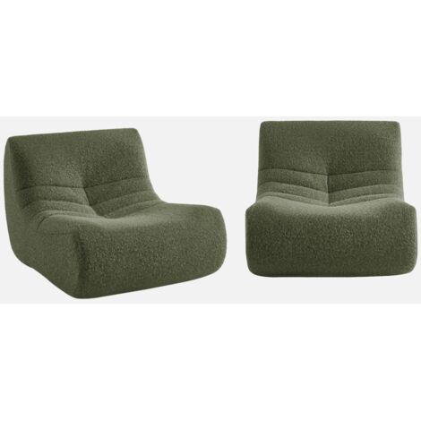 Sofá modular en tejido efecto alpaca, 2 plazas