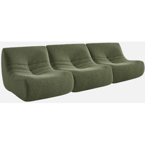Sofá modular en tejido efecto alpaca, 3 plazas