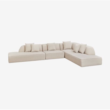 Sofá modular esquinero de 4 piezas con doble diván tapizado Cardea SKLUM             