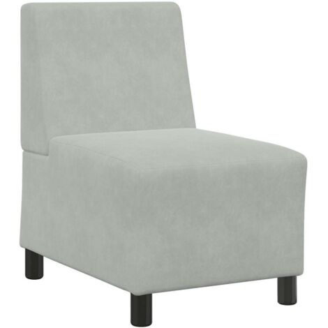 Sofá modular  sin brazos gris claro 55 cm terciopelo vidaXL
