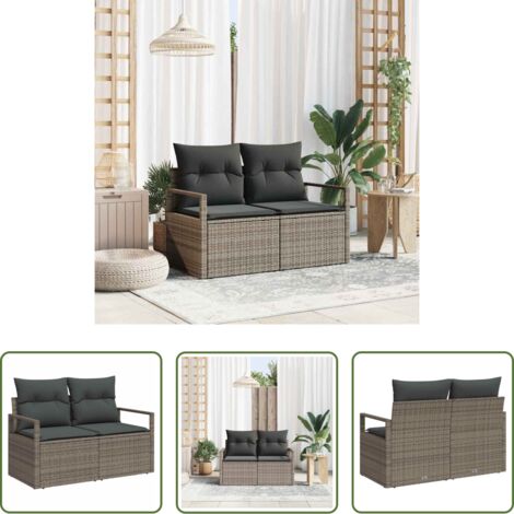 Sofá modular -  Sofá de jardín con cojín 120 x 62 x 69 cm. ratán sintético