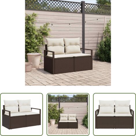 Sofá modular -  Sofá de jardín con cojín 120 x 62 x 69 cm. ratán sintético
