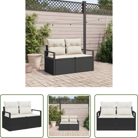 Sofá modular -  Sofá de jardín con cojín 120 x 62 x 69 cm. ratán sintético