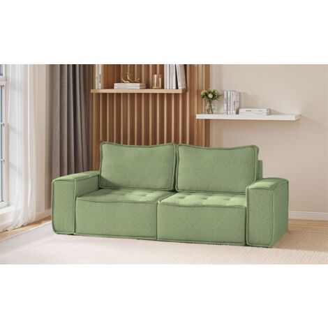 Sofa Modulsofa 2-teilig SANDE 2-Sitzer Stoff Alpine Hellgrün