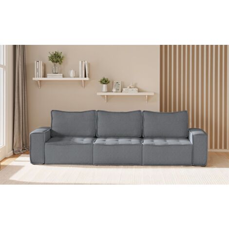 Sofa Modulsofa 3-teilig SANDE 3-Sitzer Stoff Alpine Anthrazit