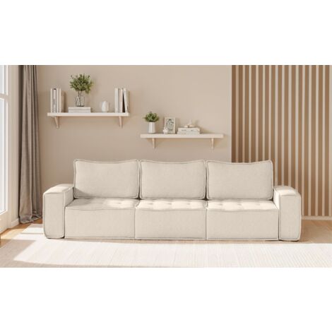 Sofa Modulsofa 3-teilig SANDE 3-Sitzer Stoff Alpine Beige