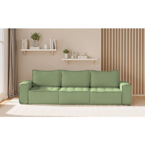 Sofa Modulsofa 3-teilig SANDE 3-Sitzer Stoff Alpine Hellgrün