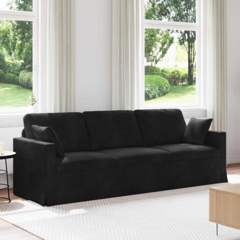 Sofá Negro 228 x 78 x 80 cm Terciopelo