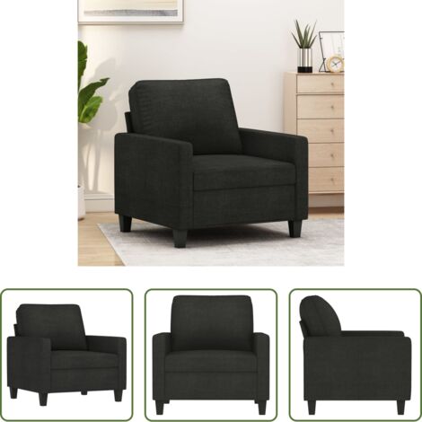 Sofá negro -  Sillón de tela negro 60 cm