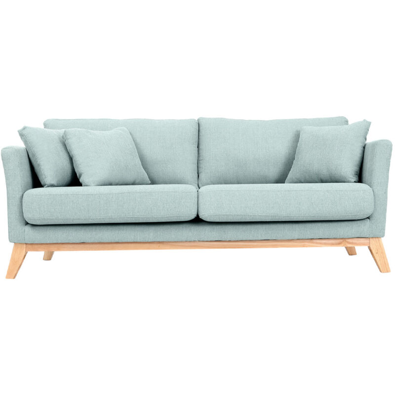 

Miliboo - Sofá nórdico 3 plazas azul claro desenfundable patas madera OSLO