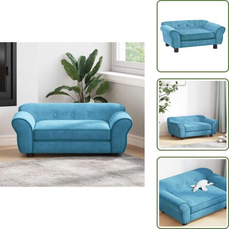 Sofá para animales - vidaXL Sofá para perros felpa turquesa 72x45x30 cm - Sofá para perros pequeños