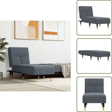 Sofá para dormir - vidaXL Sofá diván de terciopelo gris oscuro - Sofá para invitados