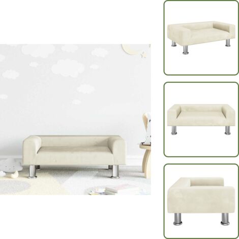 Sofá para niños de 3 a 6 años - vidaXL Sofá para niños de terciopelo crema 70x45x26,5 cm - Sofá de espuma