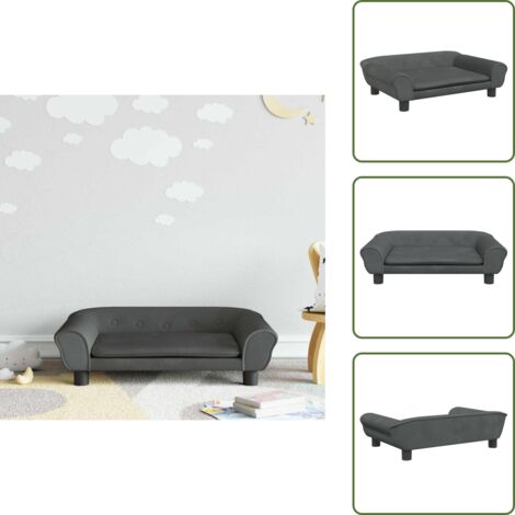 Sofá para niños de 3 a 6 años - vidaXL Sofá para niños de terciopelo gris oscuro 70x45x26 cm - Sofá de espuma