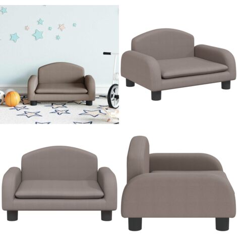 Sofá para niños de tela gris taupe 50x40x30 cm - Sofá infantil - Sofá gris