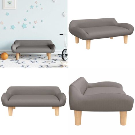 Sofá para niños de tela gris taupé 70x40x24 cm - Sofá infantil - Sofá de tela