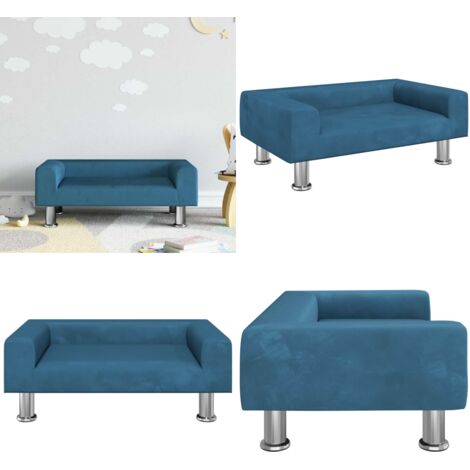 Sofá para niños de terciopelo azul 70x45x26,5 cm - Sofá infantil - Sofá de terciopelo