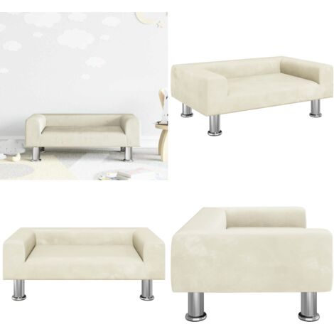 Sofá para niños de terciopelo crema 70x45x26,5 cm - Sofá infantil - Sofá de terciopelo