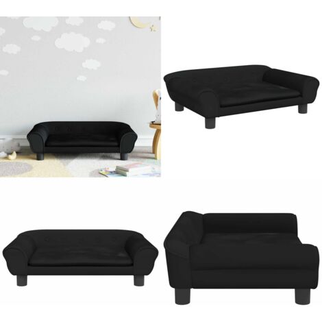 Sofá para niños de terciopelo negro 70x45x26 cm - Sofá infantil - Sofá de terciopelo