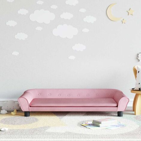 Sofá para niños de terciopelo rosa 100x50x26 cm vidaXL