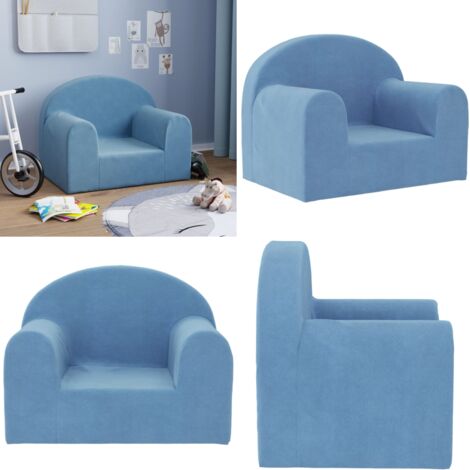 Sofá para niños felpa suave azul - Sofá infantil - Sofá azul