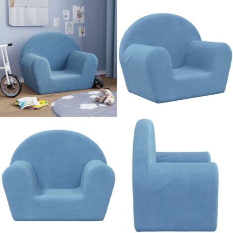 Sofá para niños felpa suave azul - Sofá infantil - Sofá azul