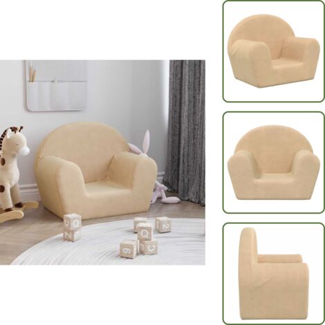 Sofá para niños - vidaXL Sofá infantil de felpa suave color crema - Sofá crema