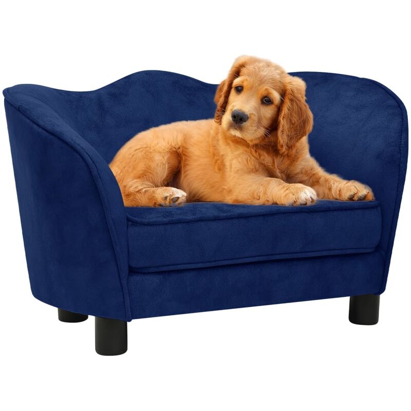 

BHD - Sofá para perro felpa azul 66x43x40 cm