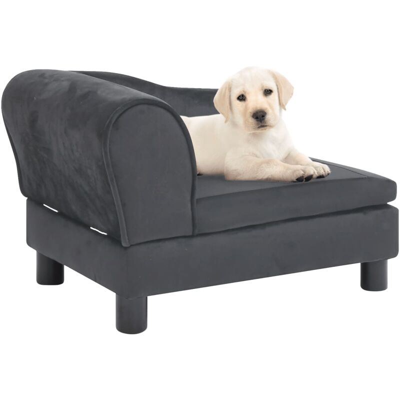 

BHD - Sofá para perro felpa gris oscuro 57x34x36 cm