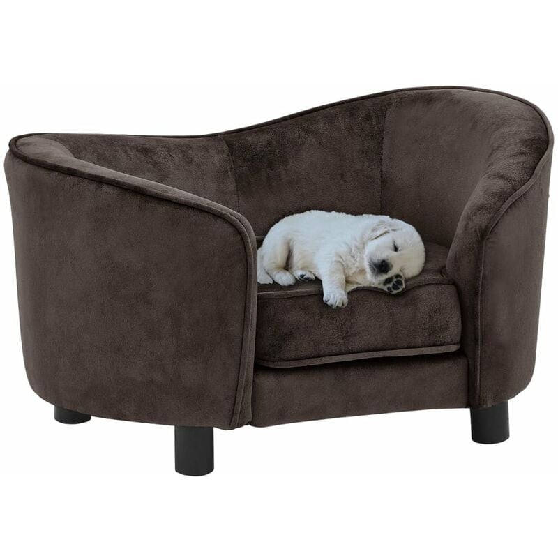 

Sofa para perro felpa marron 69x49x40 cm