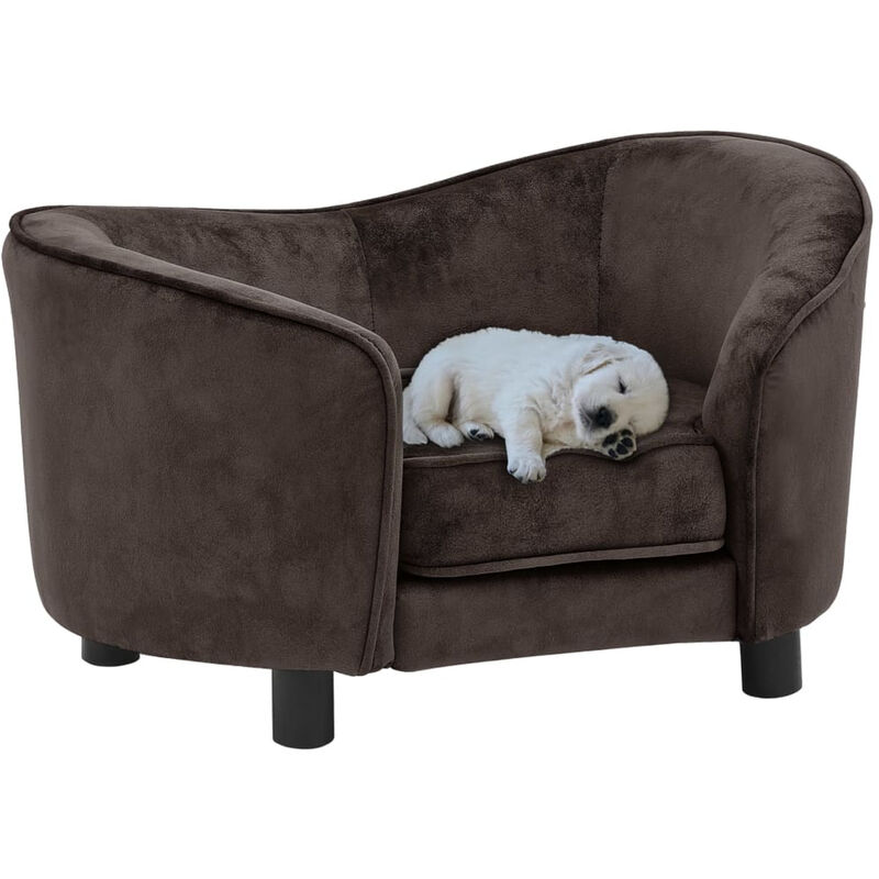 

Sofa para perro felpa marron 69x49x40 cm