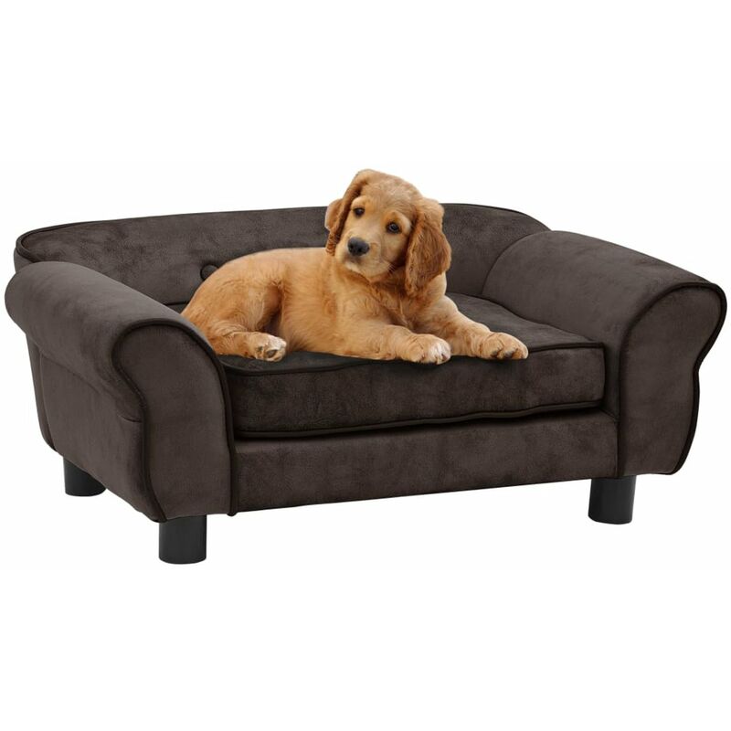 

Sofa para perro felpa marron 72x45x30 cm