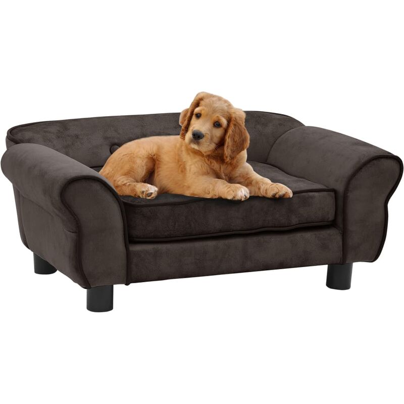 

BHD - Sofá para perro felpa marrón 72x45x30 cm