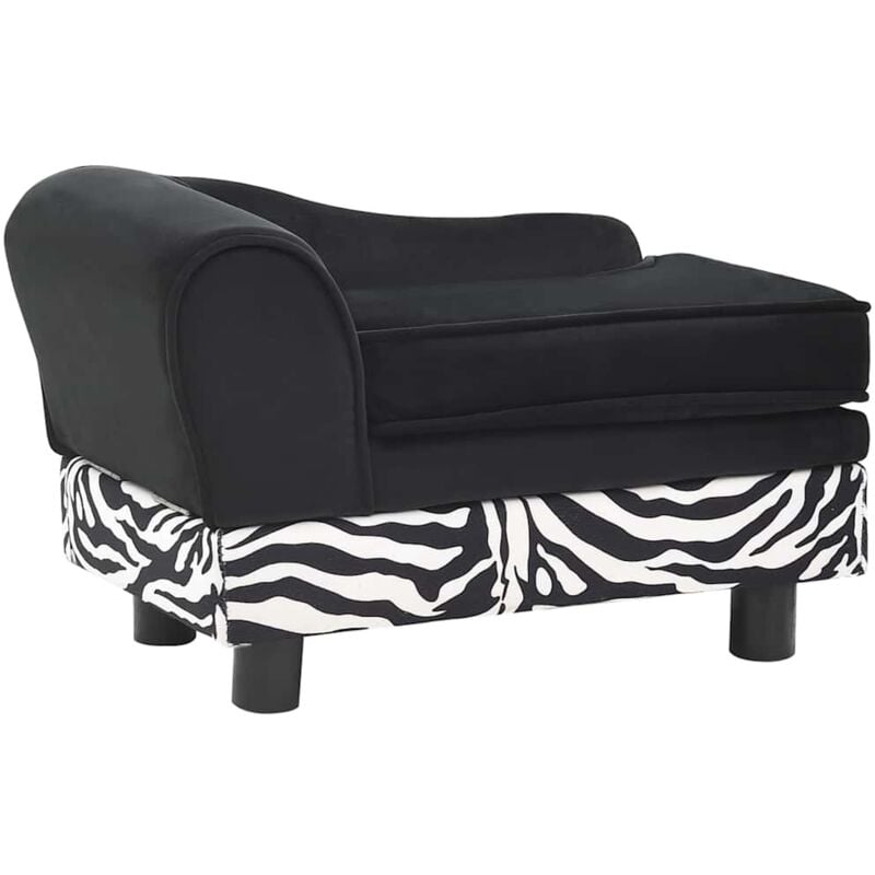 

vidaXL Sofá para perros felpa negro 57x34x36 cm - Negro
