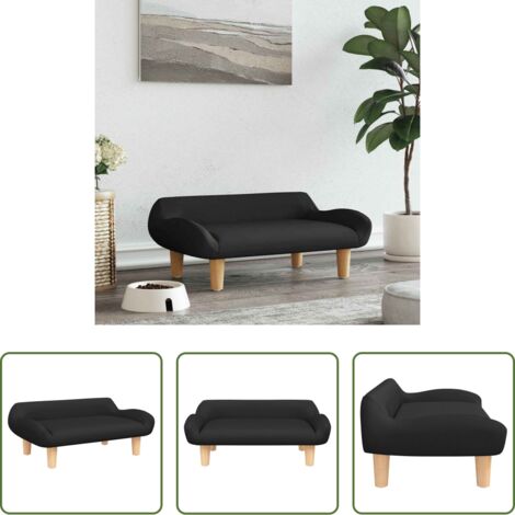Sofá para perros -  Cama para perros de tela negra 70x40x24 cm