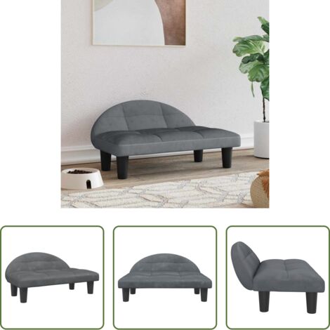 Sofá para perros -  Cama para perros de terciopelo gris oscuro 70x52x30 cm